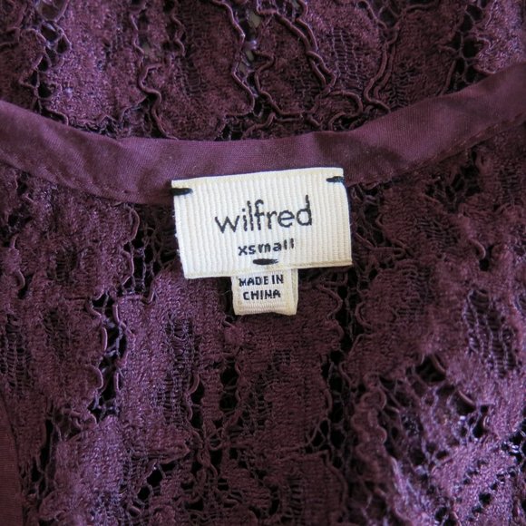 Wilfred Plum Silk Trim Racerback Floral Lace Sheer Mesh Tank Top - Size X Small - Picture 5 of 6